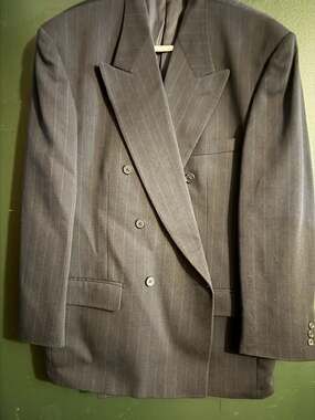 Vintage Tallia Uomo Double Breasted Pinstripe Suit Jacket
